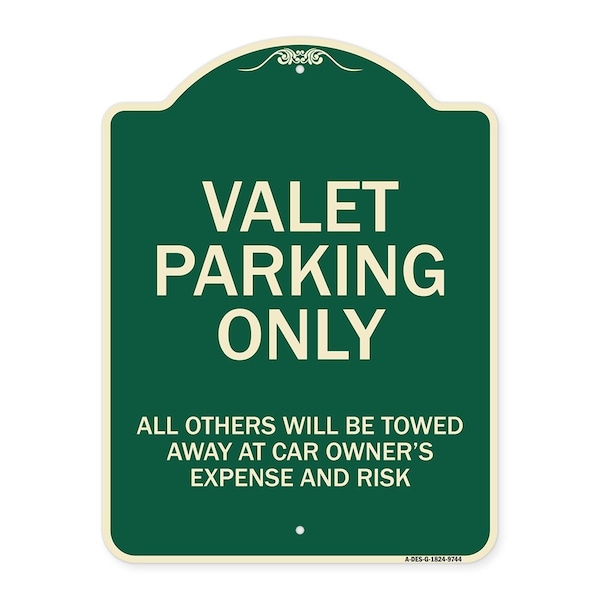 Designer Series-Valet Parking All Others Will Be Towed Away Car Owner, 24" x 18", G-1824-9744